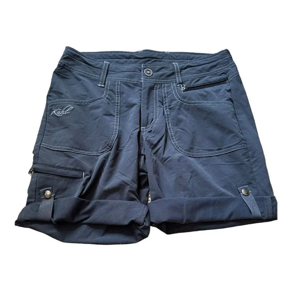 Kuhl | Women’s Gray Roll Up Snap Button Hiking Outdoor Nylon Shorts | 2